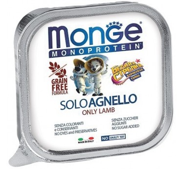 Monge Dog Monoprotein Solo B&S консервы для собак паштет из ягненка 150г